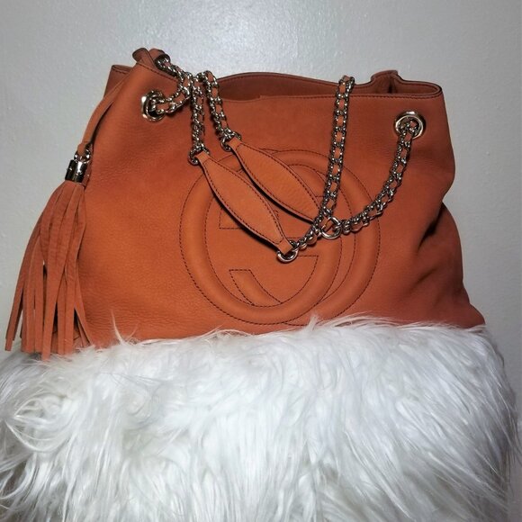 Gucci Soho Large Shoulder Bag in Rust Nubuck Leather - Picture 3 of 16